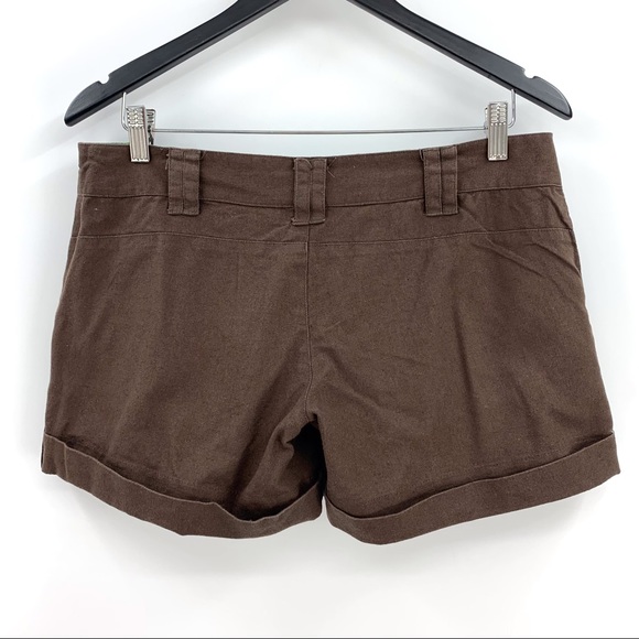 Billabong Brown Linen Blend Button Front Cuffed Shorts, 7 - Picture 8 of 15